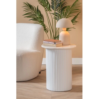 Leitmotiv Мраморна кръгла странична масичка ø 50 cm Luscious - Leitmotiv (LM2183WH)