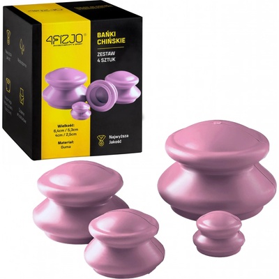 4FIZJO Čínske gumené banky 4 ks. - ružové