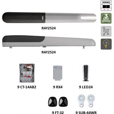 900KRAY2524ER RAYKIT pre dvojkrídlovú bránu do 2,5 m/krídlo