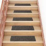 vidaXL Изтривалки за стълби, самозалепващи се, 15 бр. , 76x20 см, антрацит, правоъгълни