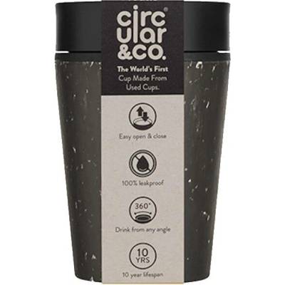 Circular Cup Grey and Ink Black 340 ml