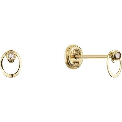 Pavona Zlaté 14 karátové náušnice s briliantem 91B00068