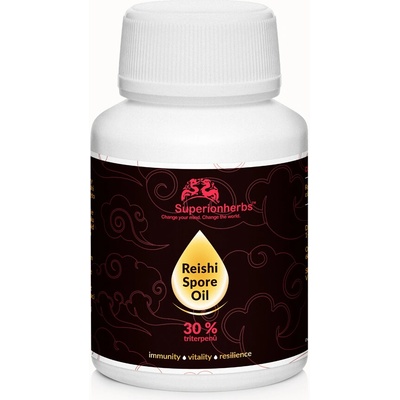Superionherbs Reishi spórový olej 30% triterpenov 60 kapsúl