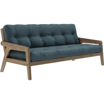 sofa GRAB by Karup 100*200 cm carob hnědá + futon petrol blue 757