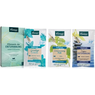 Kneipp Wellness Moment sada koupelová sůl Goodbye Stress 60 g + koupelová sůl Pure Relaxation 60 g + koupelová sůl Deep Relaxation 60 g unisex