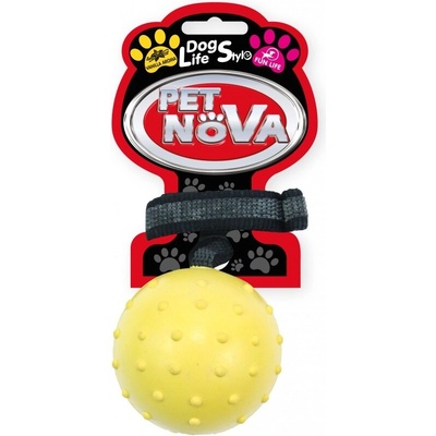 Pet Nova Spikey loptička s nylonovým protišmykovým pásikom 6 cm