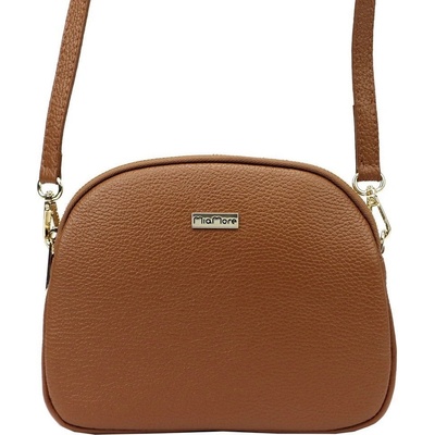 Mia More Tříoddílová kožená crossbody kabelka no. 064 hnědá