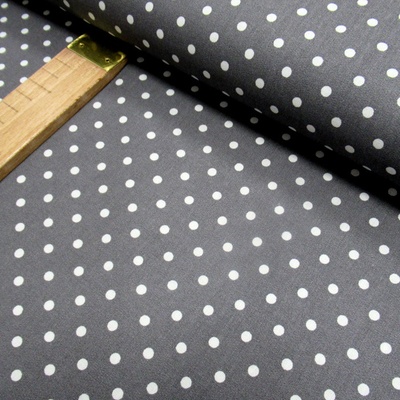 Tmavě šedá - 7 DEZÉNŮ - ŠÍŘE 150cm Látky: 6. Puntík