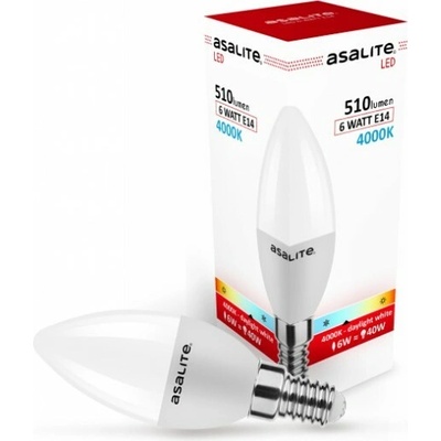 Asalite ASAL0068 LED žiarovka E14 6 W sviečka mliečna K 4000