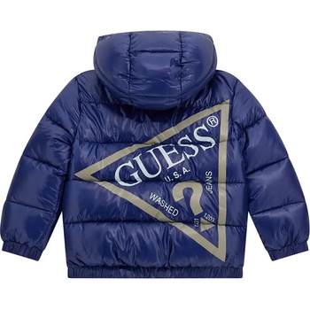 GUESS Спортно яке за мини момче в син цвят и голямо контрастно лого Guess на гърба