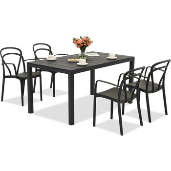 BICA Комплект градински мебели King/Vague антрацит за 4 души Bica (BC440ANT-4xBC312ANT)