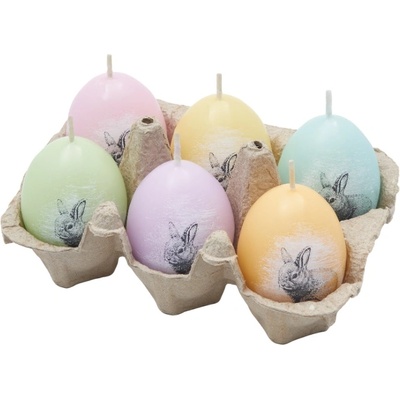 LCA Комплект свещи LCA - Великденски яйца, Watermark Mix, 6 броя