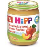 HiPP Био Пюре HiPP Ябълки с банани и праскови 125 гр. - 4+ месеца