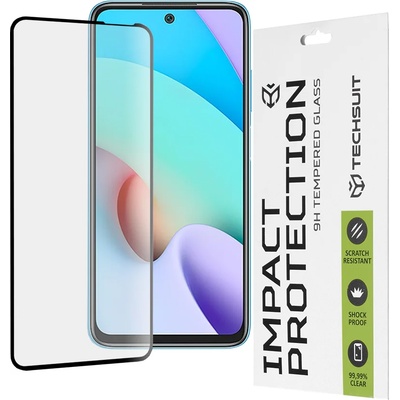 Techsuit Протектор за Xiaomi Redmi 10 / Redmi 10 2022 - Techsuit - 111D Пълно покритие / Пълно лепило със стъкло - Черен