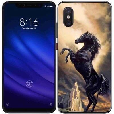 Pouzdro mmCase Gelové Xiaomi Mi 8 Pro - černý kreslený kůň