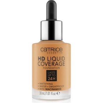 Catrice HD Liquid Coverage Foundation vodeodolný tekutý make-up s matným efektom 066 Warm Toffee 30 ml