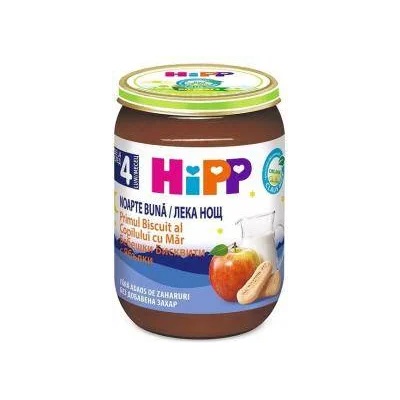 HiPP Био млечна каша "Лека нощ" с бисквити и ябълки hipp, 4+ месеца, 190гр