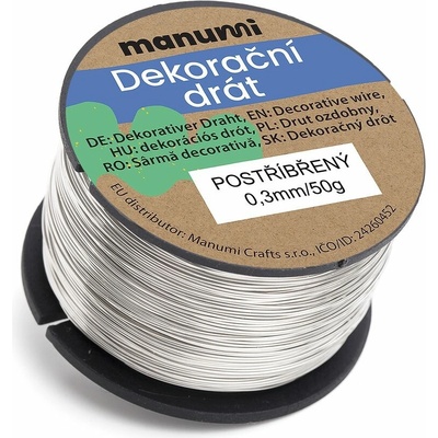 Hobby dráty Postříbřený drát 0,3/50g