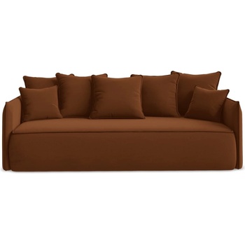 makamii Теракотен кадифен разтегателен диван с място за съхранение 225 cm Hula - Makamii (HULA_3SF_3_P1_C5)