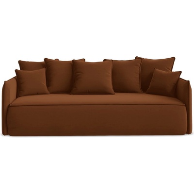 makamii Теракотен кадифен разтегателен диван с място за съхранение 225 cm Hula - Makamii (HULA_3SF_3_P1_C5)