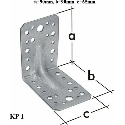 Domax KP1 Uholníková spojka 90x90x65x2.5mm