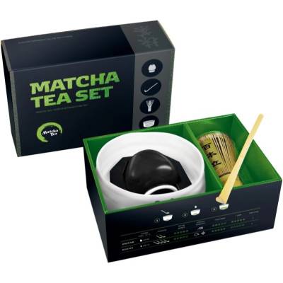 Matcha Tea Matcha Set Matcha Tea Chasen bambusová metlička pro přípravu nápoje ks + chawan miska + chashaku lžička + stojánek