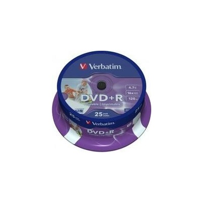 Verbatim DVD+R 4,7GB 16x, AZO, printable, cakebox, 25ks (43539) – Hledejceny.cz