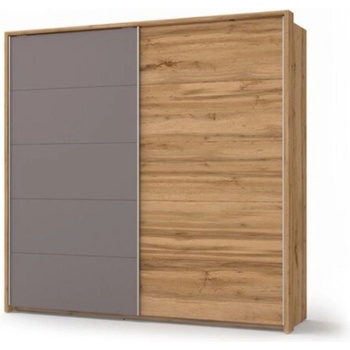 ЕВРОМАР Гардероб montana трюфел / дъб вотан с допълнително led осветление