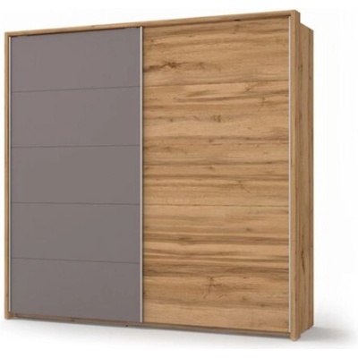 ЕВРОМАР Гардероб montana трюфел / дъб вотан с допълнително led осветление