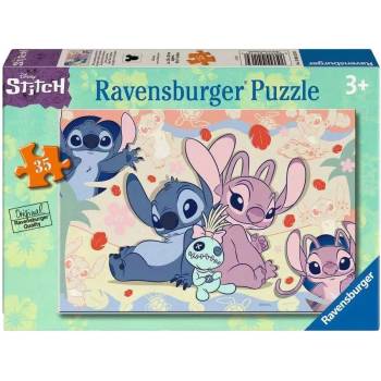 Ravensburger Детски пъзел Ravensburger от 35 части - Стич, Ейнджъл и Скрамп (12004113)