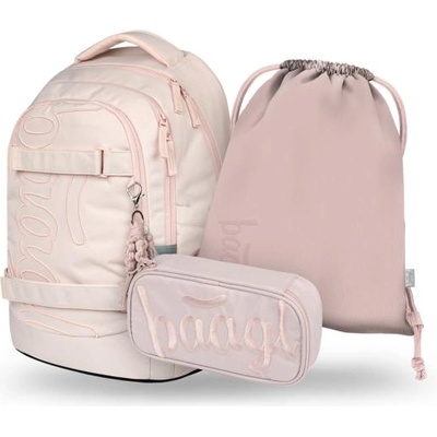 Baagl BAAGL СЕТ 3 Skate Max Creamy: раница, несесер, торбичка
