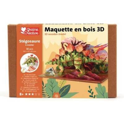 GRAINE CREATIVE Drevený 3D model Stegosaurus