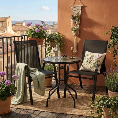 ALDOTRADE Zahradní balkónový set STELA černý – Zbozi.Blesk.cz