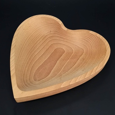 Amadea Dřevěná miska ve tvaru srdce masivní dřevo 25 x 25 x 4,5 cm