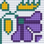 Bright Toys Мозайка с пиксели - Българска народна шевица, 24x24 пиксела - Мотив 10 (BE24010)