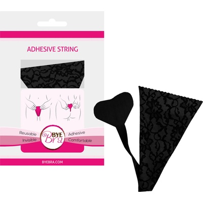 Bye Bra Adhesive String Lace Finish Black One Size