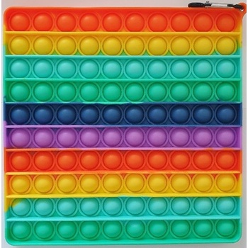 Antistresová hračka Pop it čtverec rainbow Jumbo