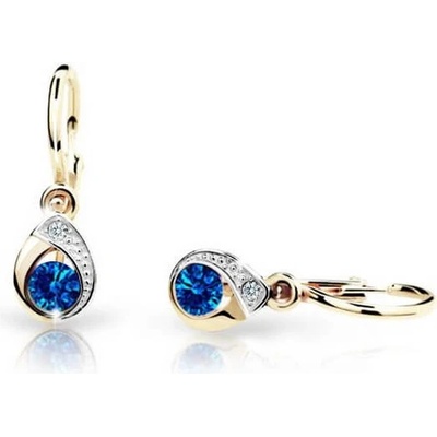 Cutie Jewellery detské náušnice zo žltého zlata C1898-10-X-1 modrá