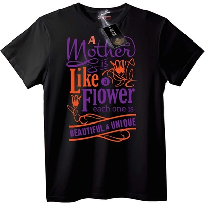 NOONEBRAND Тениска Майка Като Цвете - 2XL, Black