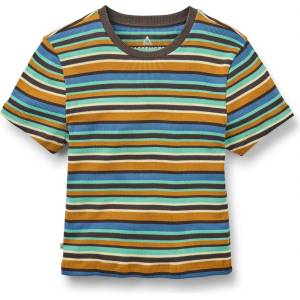 Passenger Дамска тениска Passenger Women's Out There Ribbed T-Shirt - Espresso Multi Stripe (916-6050-0113)