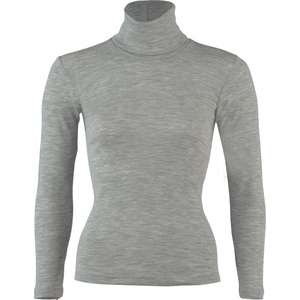 Engel Дамско копринено термобельо Engel Women's Long-Sleeved Roll Neck Silk base layer - Light Grey Melange - размер 38/40 (EU) (114-1947-0113)
