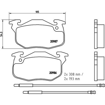 BREMBO Sada brzdových platničiek kotúčovej brzdy P61044