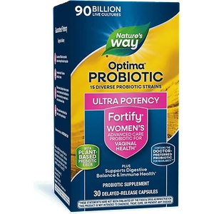 Nature's Way Fortify Optima® Women’s Advanced Care - Пробиотик и пребиотици за жени, 90 милиарда активни пробиотици, 30 капсули Nature’s Way (15859)