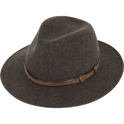 Fiebig Headwear since 1903 Cestovní odolný klobouk vlněný Traveller voděodolný a nemačkavý hnědý