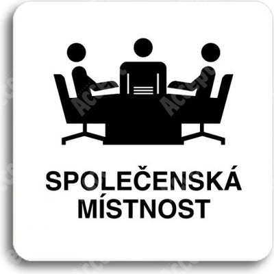 ACCEPT Piktogram společenská místnost - bílá tabulka - černý tisk bez rámečku