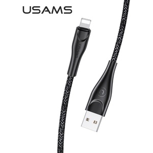 USAMS кабел U41 Lightning, плетен, черен, Fast Charge (Usa000565)