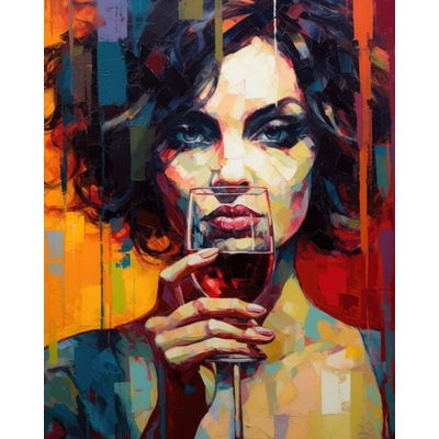 ZUTY Obrazy na stenu - Cieľavedomá žena s vínom Rámovanie: vypnuté plátno na rám, Rozmer: 80x100 cm
