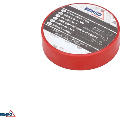 Bemko Izolačná páska 15 mm x 10 m PVC červená BM-E30-PVC1510RE