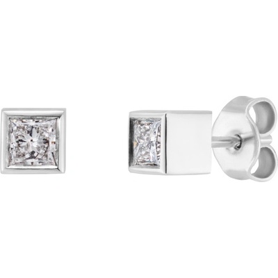 Tiami náušnice s diamanty The Cube small Bílé zlato ETCW24001