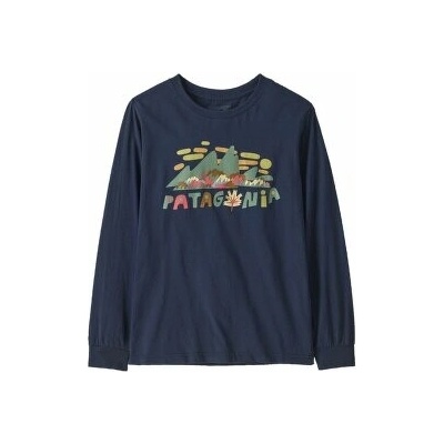 Patagonia Long-Sleeved Graphic T-Shirt Kids modrá